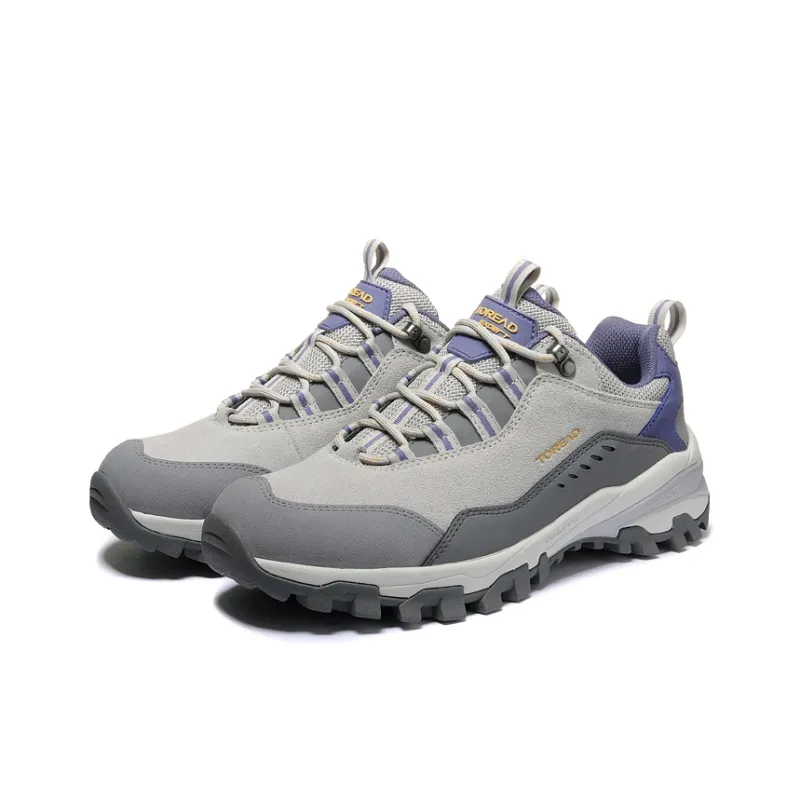 TOREAD Anti Slip Wear Resistant Low Top Trekking Shoes Women's Gray Purple-2