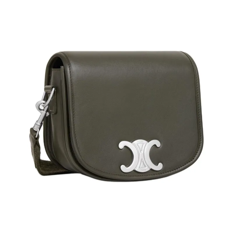 CELINE Calfskin Shoulder Bag Crossbody Bag Small Size Women's Army Green-1