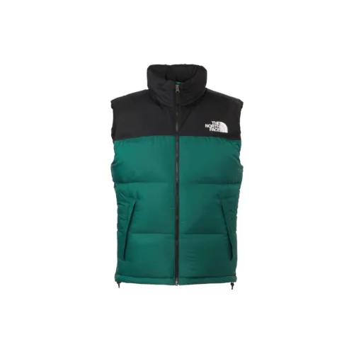 THE NORTH FACE Nuptse Vests Unisex Green/Black Color