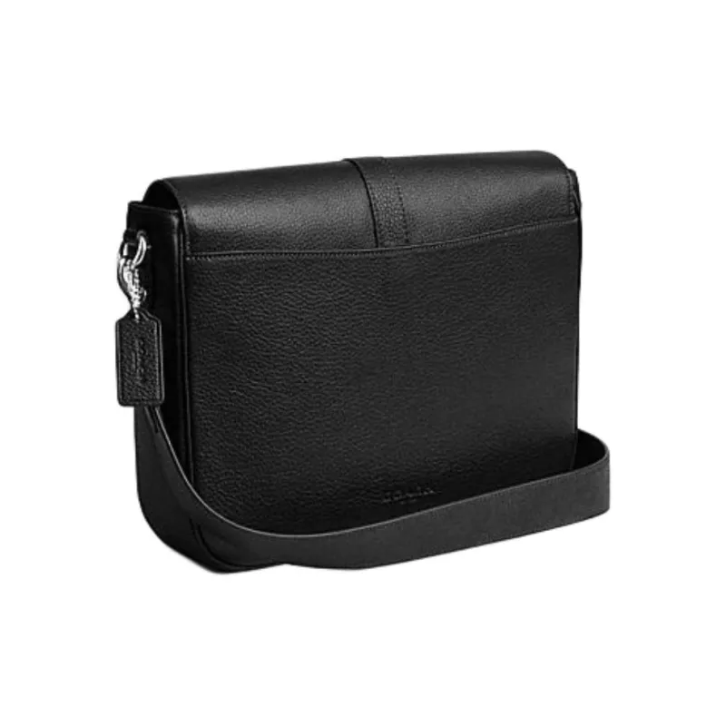 COACH Cow Leather Messenger Bag, Crossbody Bag, Shoulder Bag Large Size Unisex Black-1
