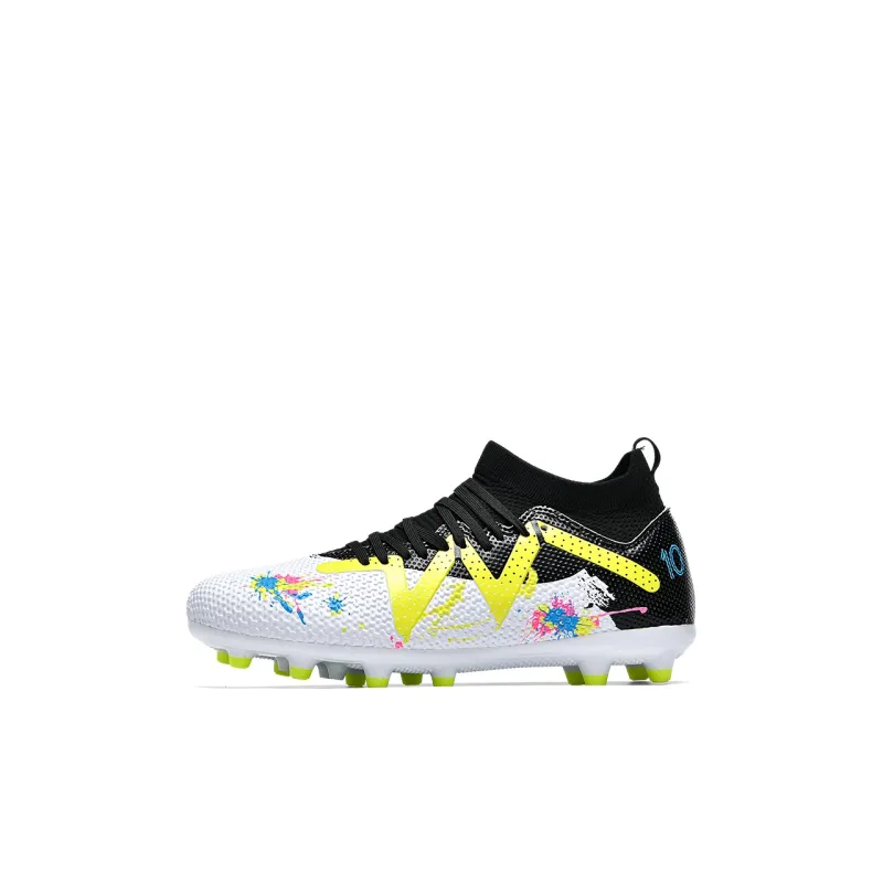 Kuding Soccer Shoes Unisex Low Top Pink/White Gray/White/Neon Green-17