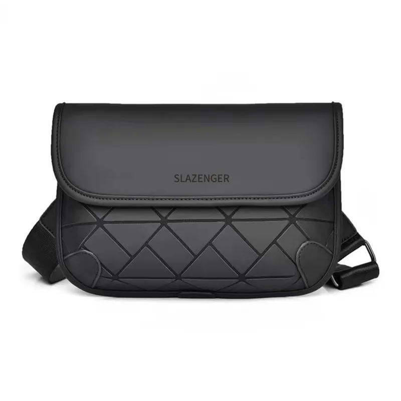 Slazenger PU Messenger Bag Crossbody Bags Regular Men's Black/Gray/Dazzling Color-0
