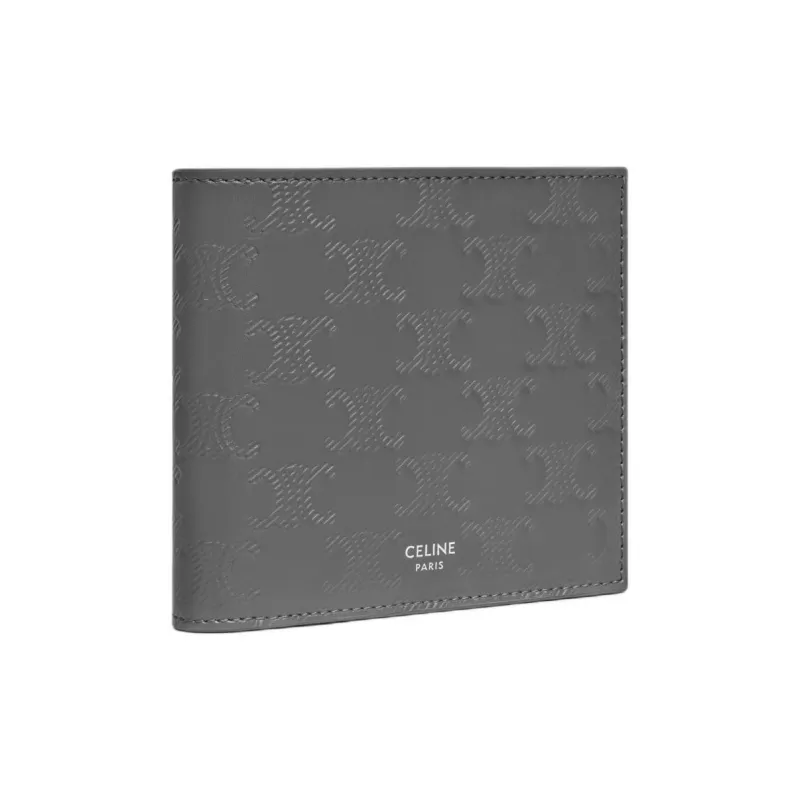 CELINE Calfskin Wallet Unisex Anthracite-1