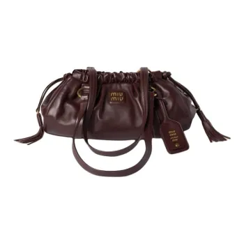 MIU MIU Leather Handbag, Shoulder Bag Women's Briarwood