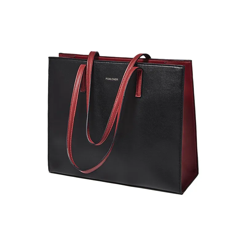 Marino Orlandi Synthetic Leather Tote Handbag Shoulder Bag Large Size Women's Black Red/Gray White Black-1