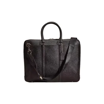 COACH Metropolitan Cross Grain Leather Shoulder Bag, Crossbody Bag, Handbag Large Size Men's Silver & Black