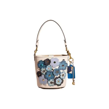 COACH Dakotah Leather Bucket Bags Shoulder Bag Crossbody Bag Handbag Small Size Women's Chalk White/Multicolor
