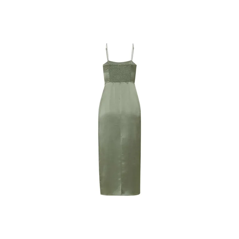 ARITZIA FW24 Wilfred Madelyn Satin Dress Slip Dresses Women's Smoky Sage-1
