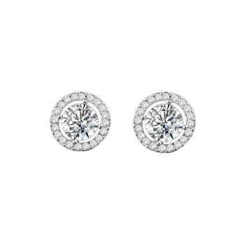Givenchy Alloy, Crystal Stud Earrings Unisex Silver