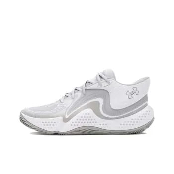 Under Armour Spawn 6 Anti Slip Wear Resistant Mid Top Basketball Shoes Unisex White