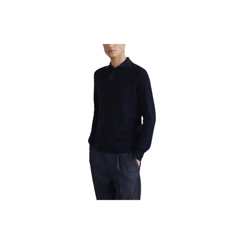 Brunello Cucinelli Long Sleeved Knitted Polo Jumper-1