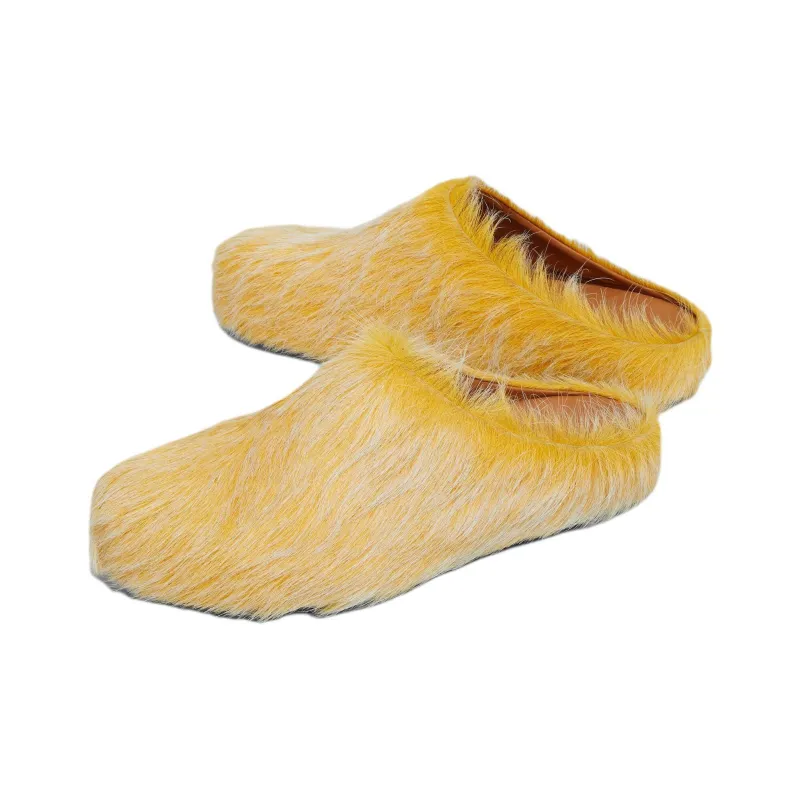 MARNI Fussbett Closed Toe Slippers Women's Yellow-3