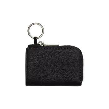 COACH Pebbled Leather Key Pouch Mini Men's Black