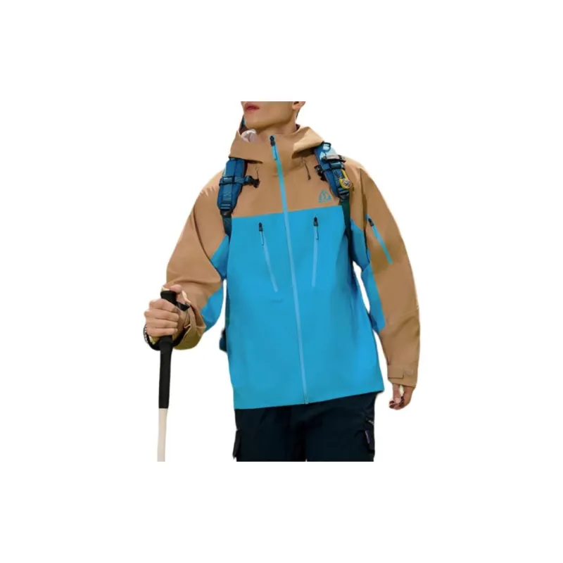 361° Windbreaker Jackets Unisex Tanned Leather/Royal Blue-2