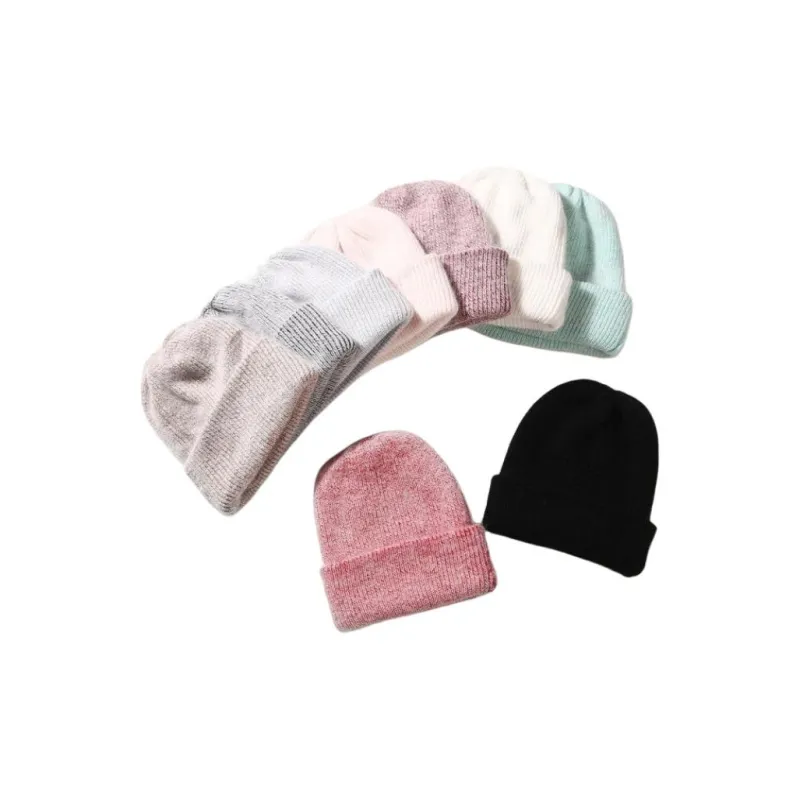 JEANSWEST Rabbit Fur Blend Beanies Unisex-11
