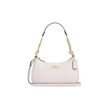 COACH Teri Leather Crossbody Handbag, Shoulder Bag Medium Size Women's Chalk White
