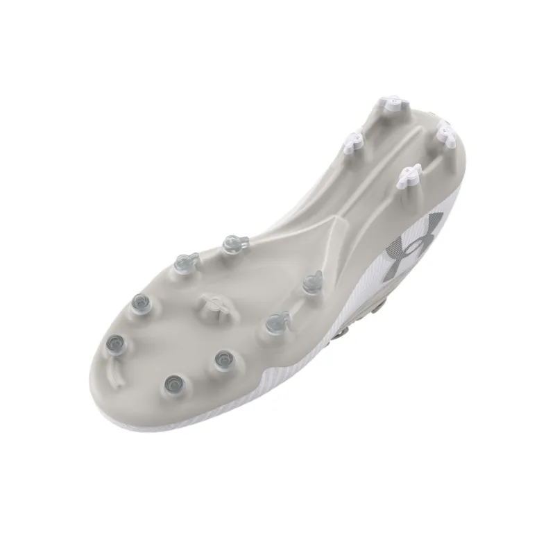 Under Armour MAGNETICO ELITE 4 FG Firm Ground Anti Slip Wear Resistant Soccer Shoes Unisex White-3