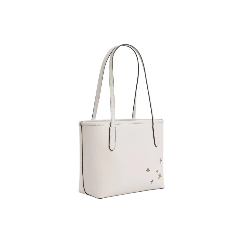 COACH City Leather Tote Bag Shopping Bag Handbag Shoulder Bag Women's Chalk Multicolor-1