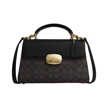 COACH Eliza Artificial Leather Handbag Crossbody Bag Large Size Women's Black