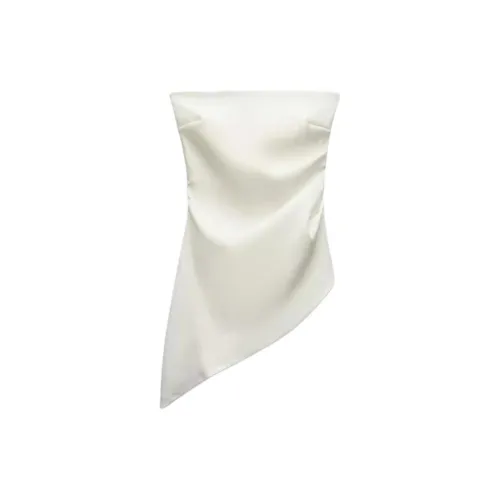 ZARA Strapless Tops Women's White