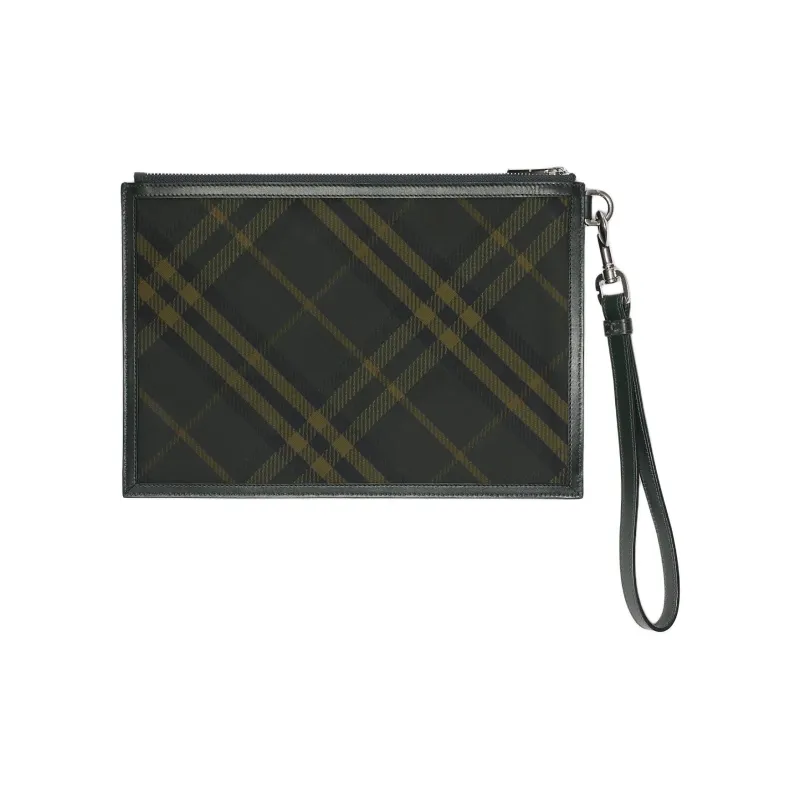 Burberry Polyester Clutch Men's Dark Shadow Color-1