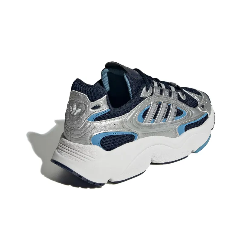 Adidas Originals Ozmillen Anti Slip Wear Resistant Low Top Kids Lifestyle Shoes Silver Blue Teenagers-2