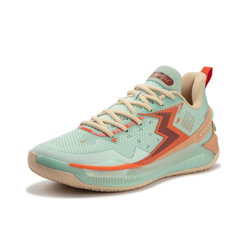 361° BIG3 5.0 Quick Cushioning Wear Resistant Low Top Basketball Shoes Men's Green Orange-1
