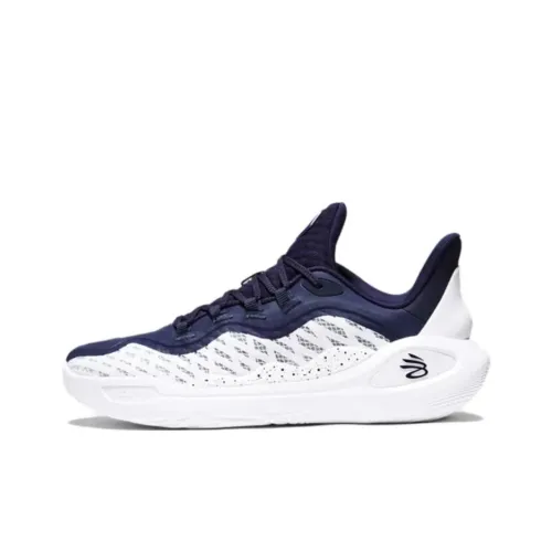 Under Armour Curry 11 Basketball Shoes Unisex Low-Top White/Midnight Navy