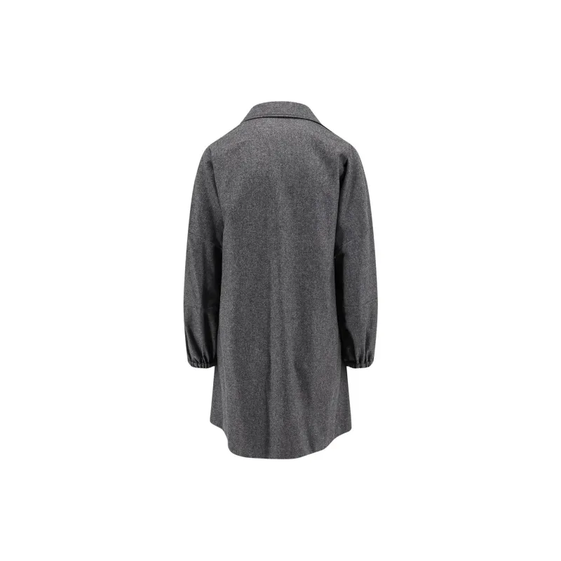 Brunello Cucinelli Long Sleeved V Neck Mini Dress-1