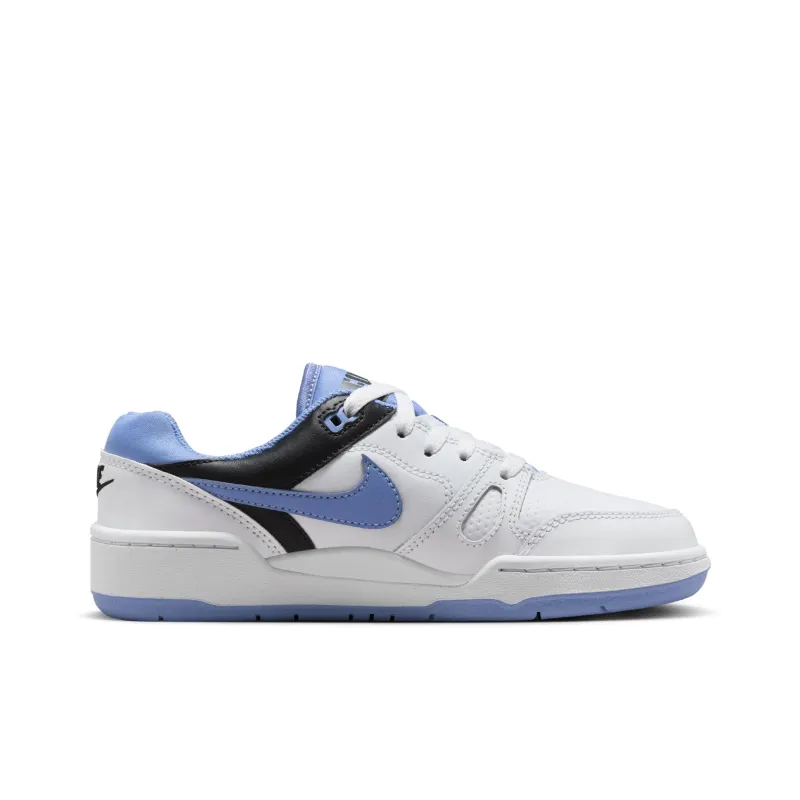 Nike Full Force Anti Slip Wear Resistant Low Top Kids' Skateboarding Shoes White Blue Black Unisex-1