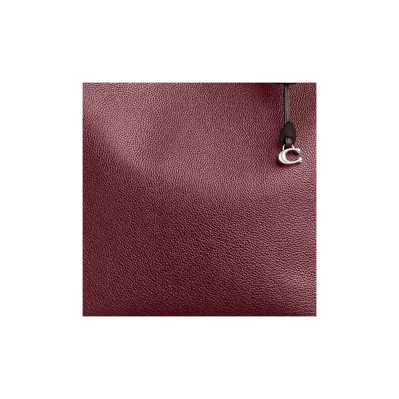 COACH Day Polished Pebbled Leather Tote Bag Shopping Bag Shoulder Bag Handbag Large Size Women's Cherry Red-4