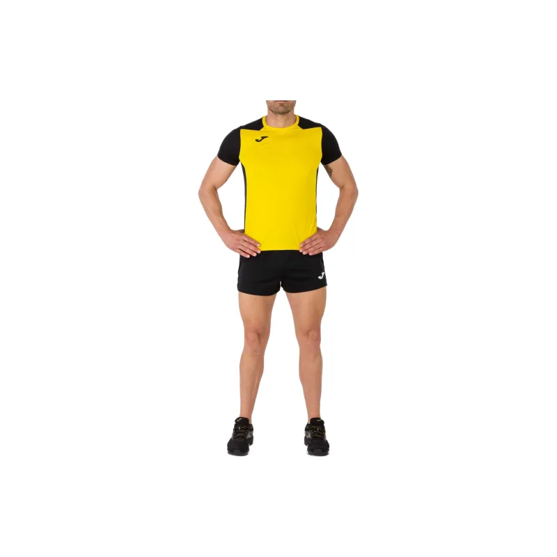 Joma Record II T-Shirt Men Yellow Black-4