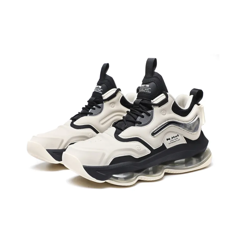 N·HOT Slip-Resistant Height Increasing Mid-Top Air Cushion Casual Running Shoes Men's-2