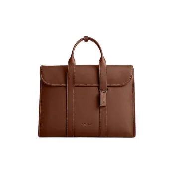 COACH Gotham Cow Leather Briefcases Large Size Men's Red Wood Color