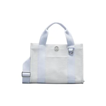 Lululemon Cotton Blend Canvas Shoulder Bag, Crossbody Bag, Handbag Mini Women's Pinwheels Light Blue With Light Ivory