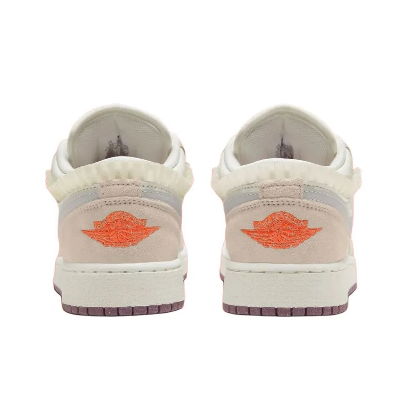 Jordan Air Jordan 1 LOW Anti Slip Wear Resistant Low Top Kids' Skateboarding Shoes Sail White Teenagers-7