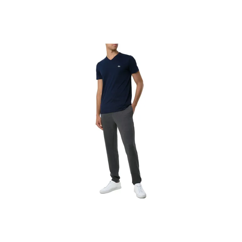 LACOSTE Logo appliqué V neck Cotton T shirt-1