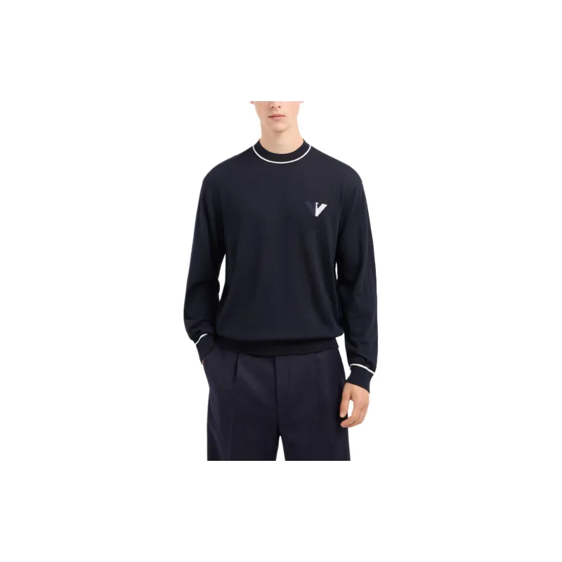 EMPORIO ARMANI Virgin wool Jumper With Jacquard Logo Detail-2