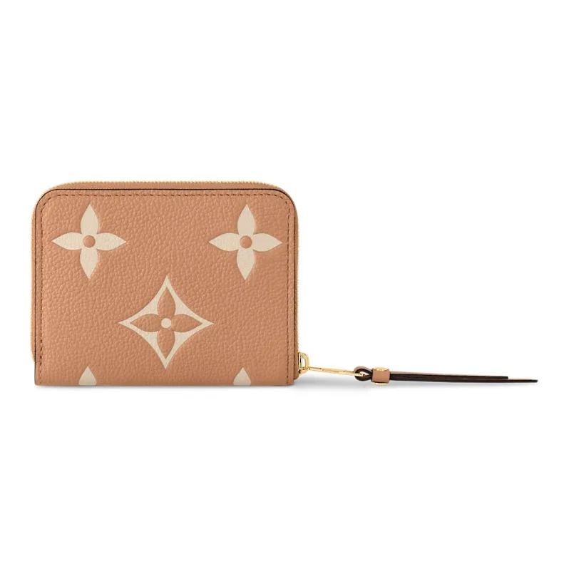 LOUIS VUITTON Zippy Grain Cow Leather Coin Purse Women's Cream-1