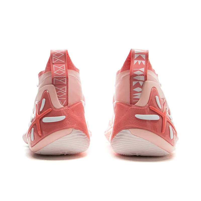LiNing Wow11 Cushioning Anti-Slip And Wear-Resistant Lightweight Rebound Mid-Top Basketball Shoes Men's Frosting Pink-5
