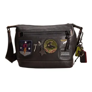 COACH PacerMessenger Smooth Leather Shoulder Bag Crossbody Bag Regular Women's Black