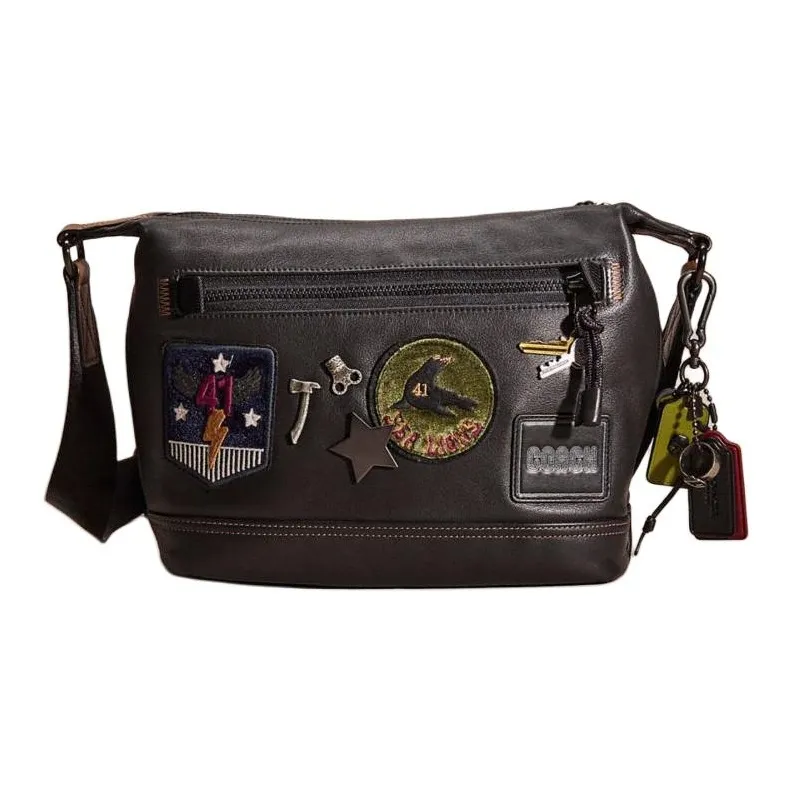COACH PacerMessenger Smooth Leather Shoulder Bag Crossbody Bag Regular Women's Black-0