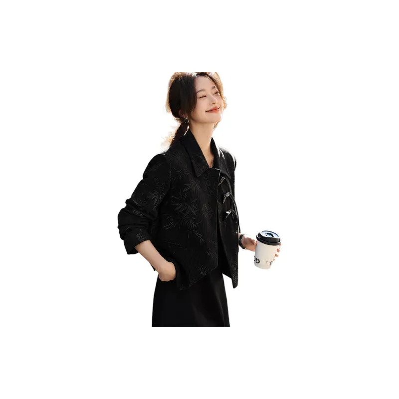 Mo Han Yi Mei Jackets Coats Women's Black-2