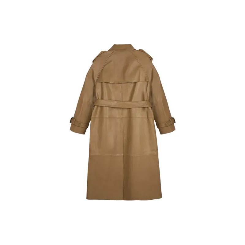 COACH SS24 Leather Jacket Women's Dark Beige-1