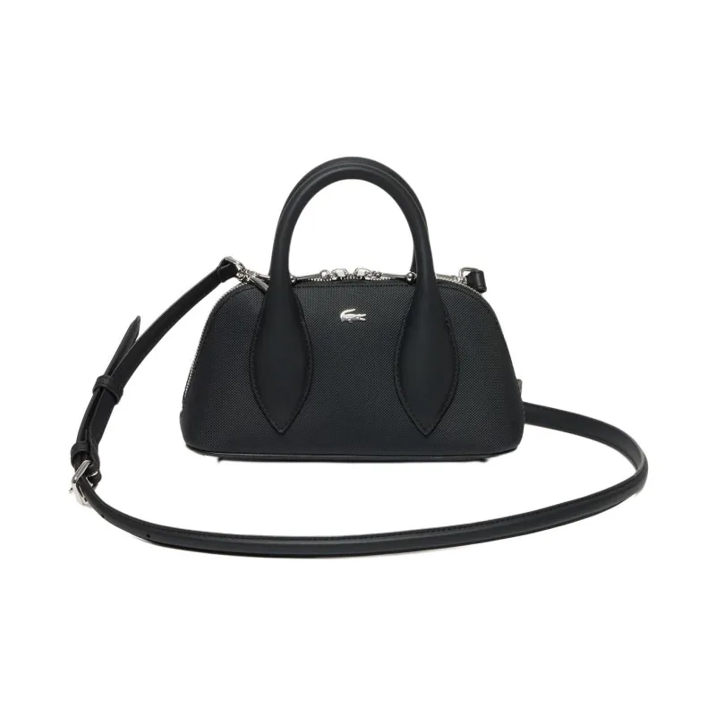 LACOSTE Synthetic Leather Shoulder Bag, Crossbody Bag, Handbag Mini Women's Black-0