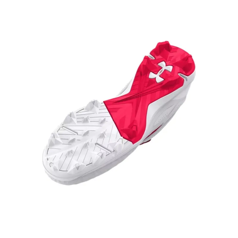 Under Armour Leadoff Anti Slip Wear Resistant Low Top Training Shoes Men's Red White-3