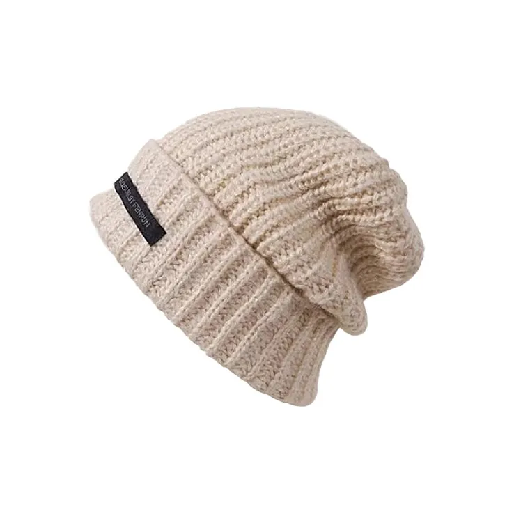 Yi Bu Kang Gray Chunky Knit Fall And Winter Black Beanies Unisex-4