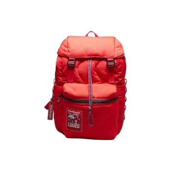 COACH Fabric Backpack Unisex Rose Red