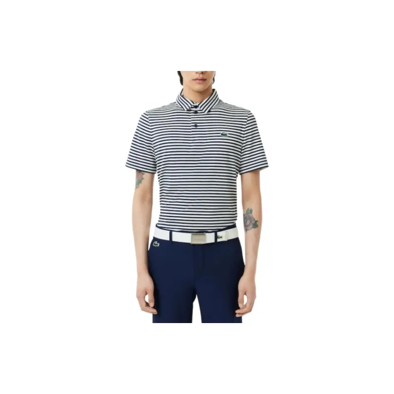 LACOSTE Striped Polo Shirt-3
