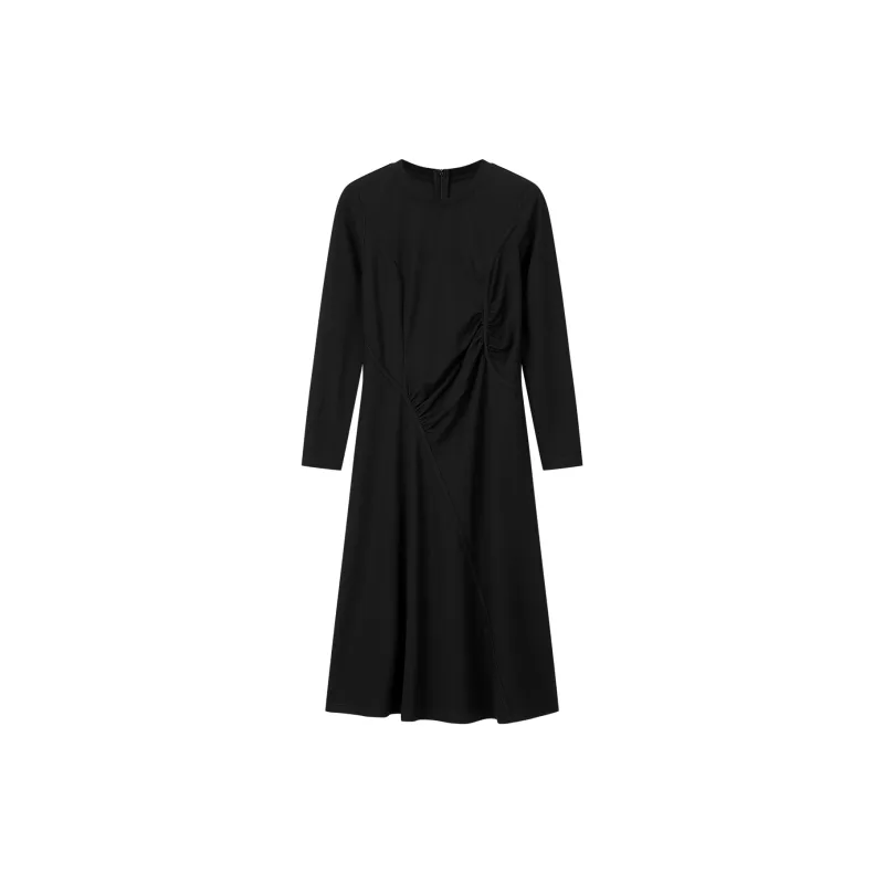 VIMLY Long Sleeved Dresses Women's Black-1